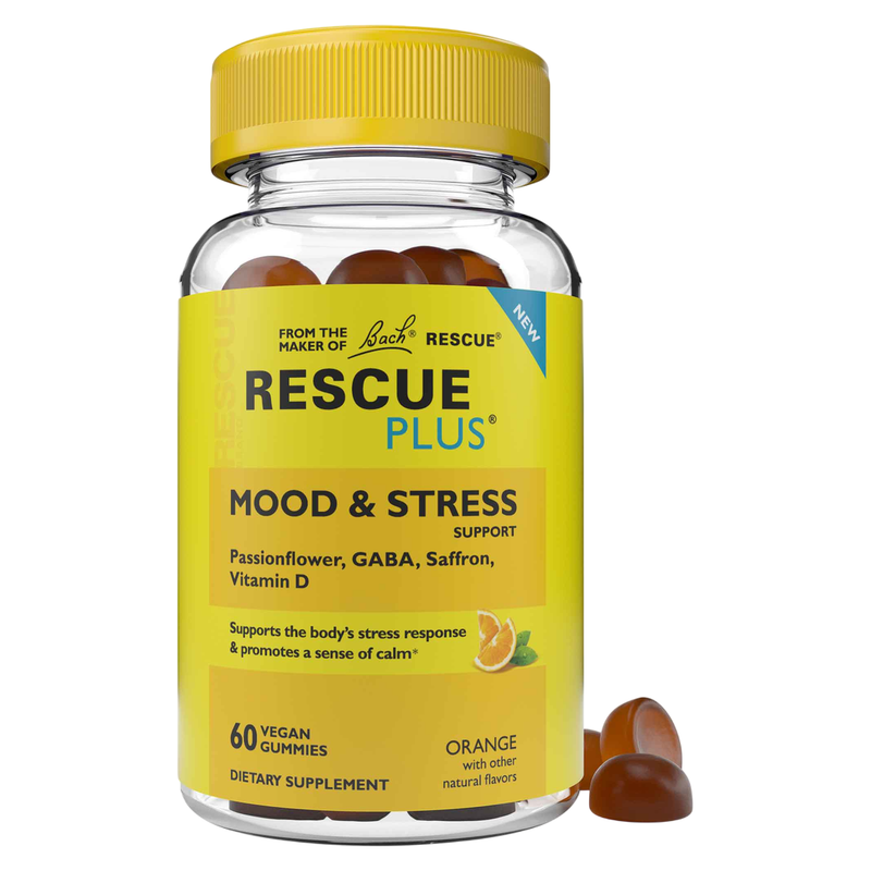 RESCUE Plus Mood & Stress Support Gummies Orange (60 Gummies)