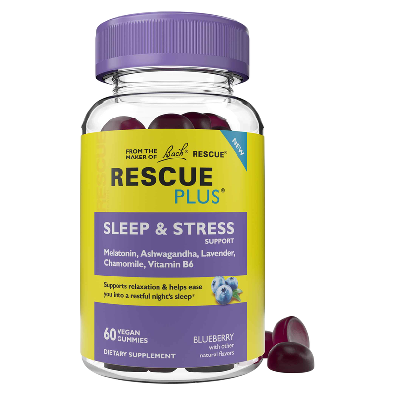 RESCUE Plus Sleep & Stress Support Gummies Blueberry (60 Gummies)