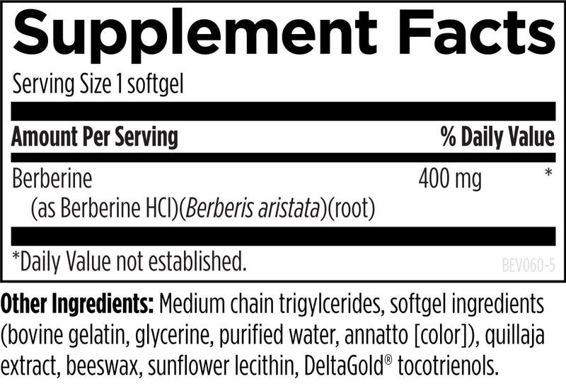 Berberine-Evail (60 Softgels) Supplement Facts