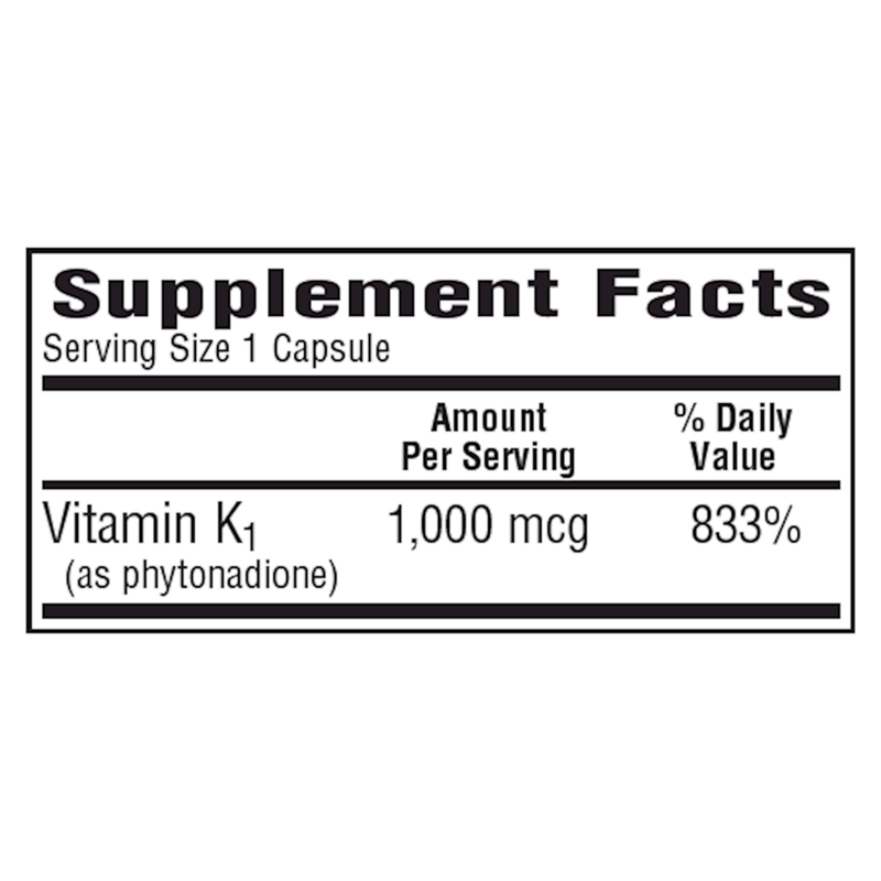K1-1000 (Vitamin K1) (100 Capsules)