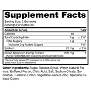 Broad Spectrum CBD Gummies (Tropical Mix) - Supplement Facts (6000 mg)