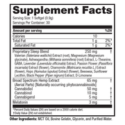 Broad Spectrum PM Softgel Capsules with Melatonin (30 ct) - Supplement Facts Label