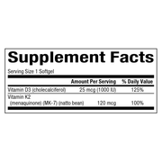 Vitamin D3 & K2 (60 Softgels)