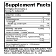 Broad Spectrum Sleep Gummies with Melatonin (Tropical Mix) (30 ct) - Supplement Facts Label