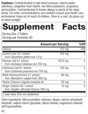 Broncafect, 60 Tablets, Rev 02 Supplement Facts