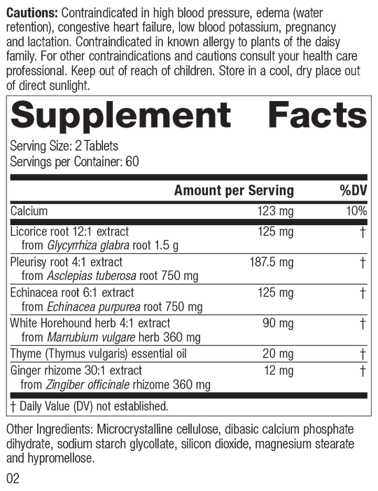 Broncafect, 60 Tablets, Rev 01 Supplement Facts