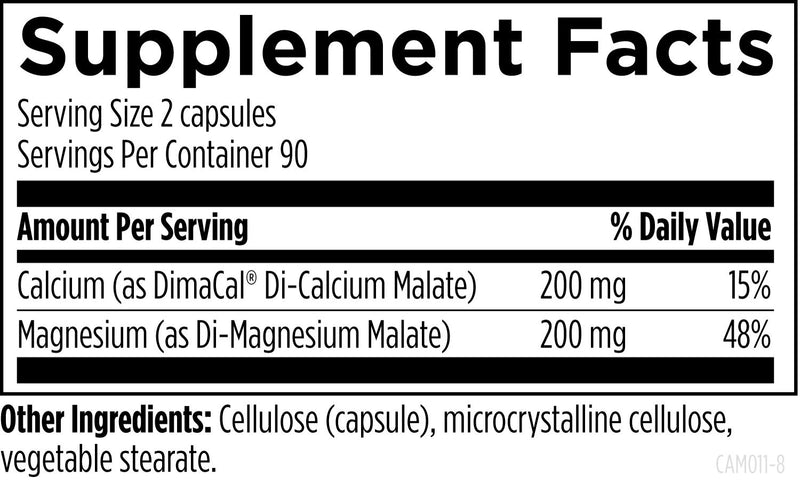 Cal/Mag 1:1 (180 Capsules) Supplement Facts