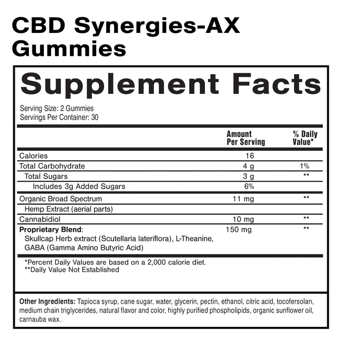 CBD Synergies-AX Gummies (60 Gummies)