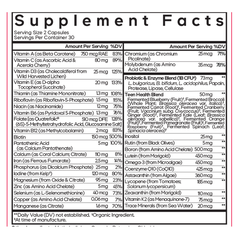 Teens Fermented Multivitamin (60 Capsules)