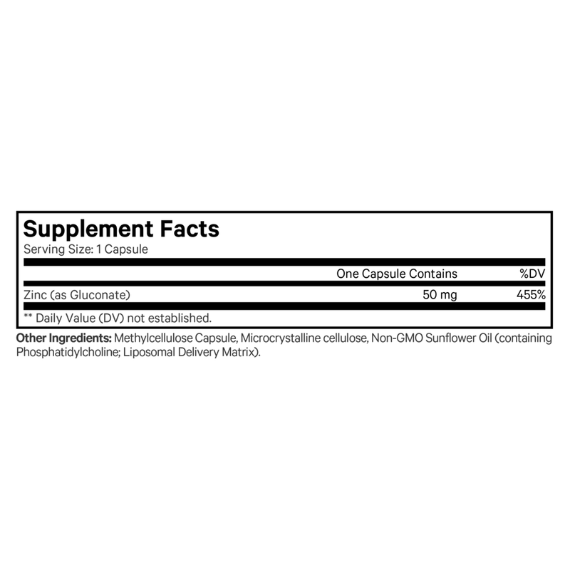 Liposomal Zinc 50+ (100 Capsules)