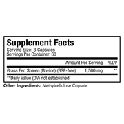 Grass-Fed Beef Spleen (180 Capsules)