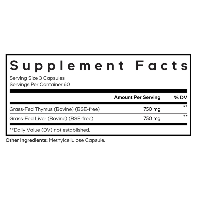 Grass-Fed Beef Thymus (180 Capsules)
