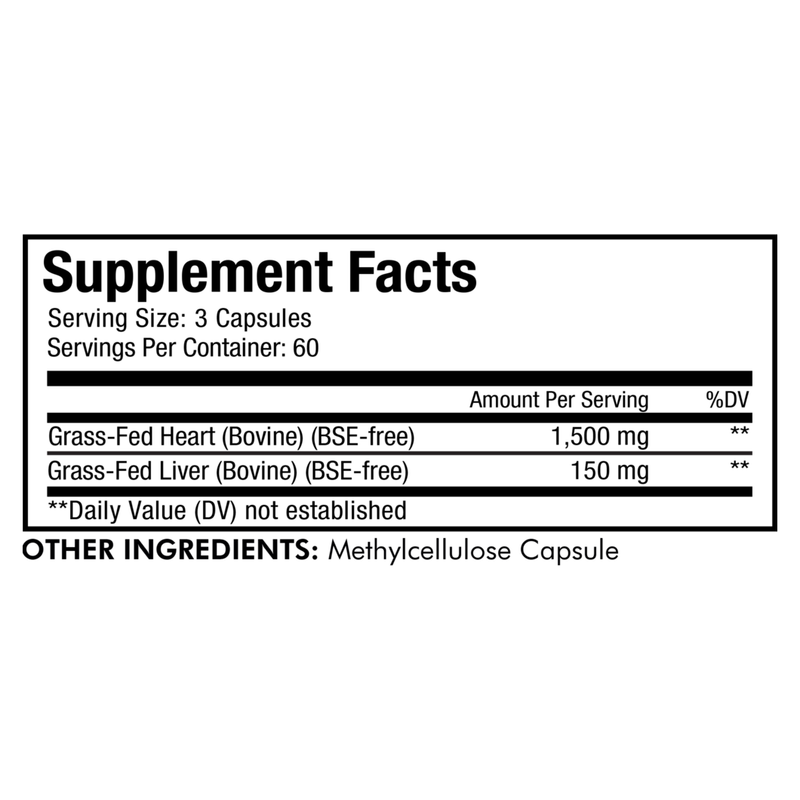 Grass-Fed Beef Heart (180 Capsules)