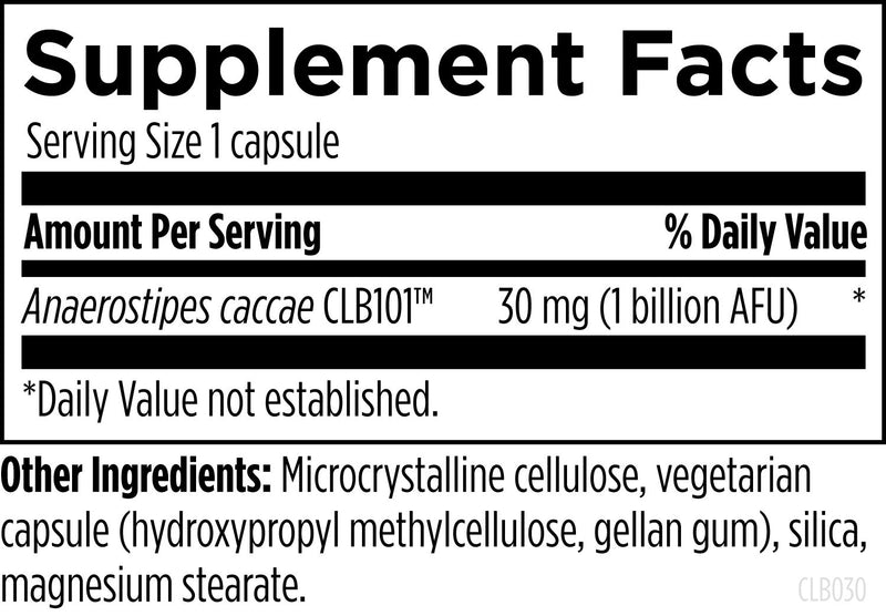 Anaerostipes Probiotic (30 Capsules) Supplement Facts