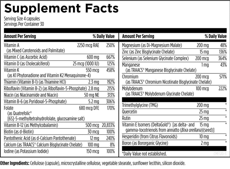 DFH Complete Multi Free of Copper & Iron Supplement Facts