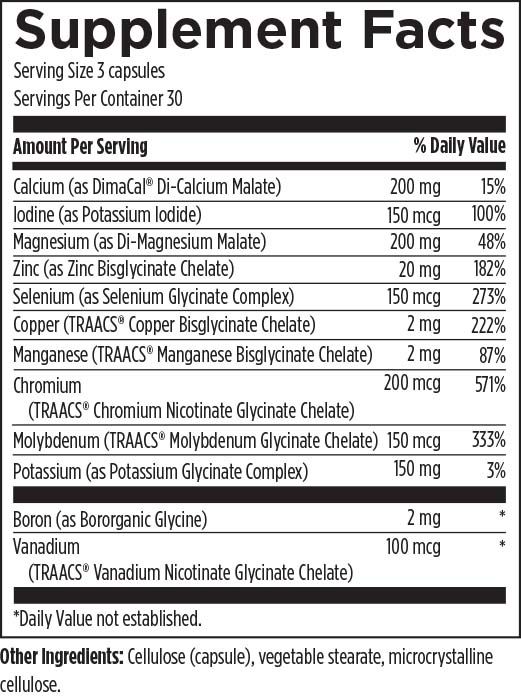 Complete Mineral Complex (90 Capsules) Supplement Facts
