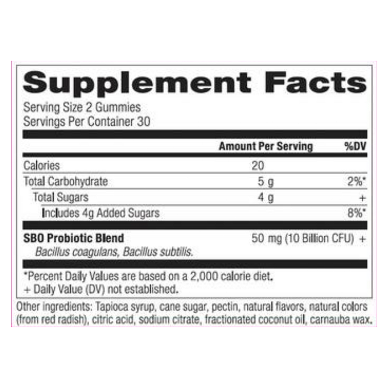 SBO Probiotic Gummies, Berry (60 Chewables)