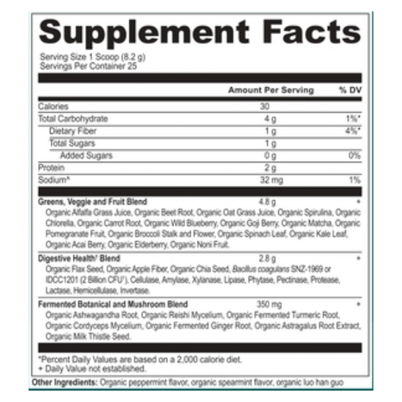 Organic SuperGreens Powder - Mint (205 g)