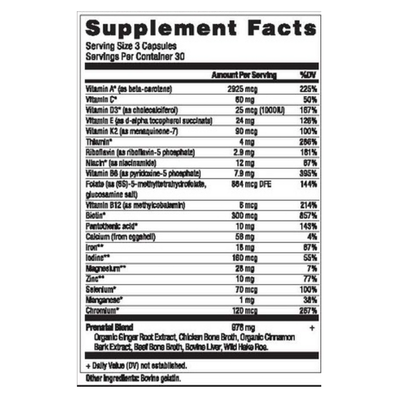 Prenatal Multivitamin (90 Capsules)