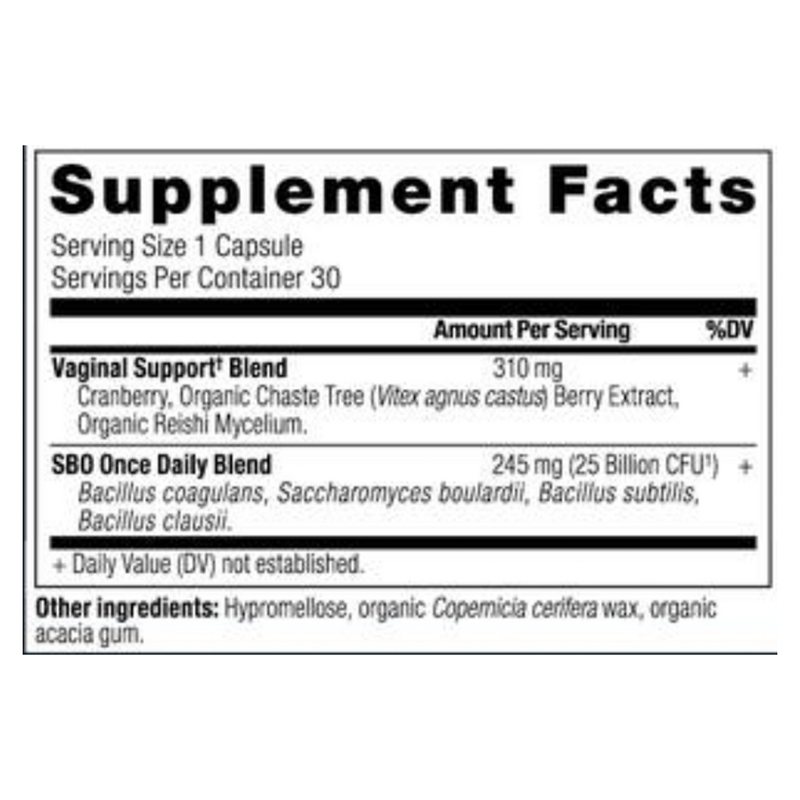 SBO Probiotics Vaginal Once Daily (30 Capsules)