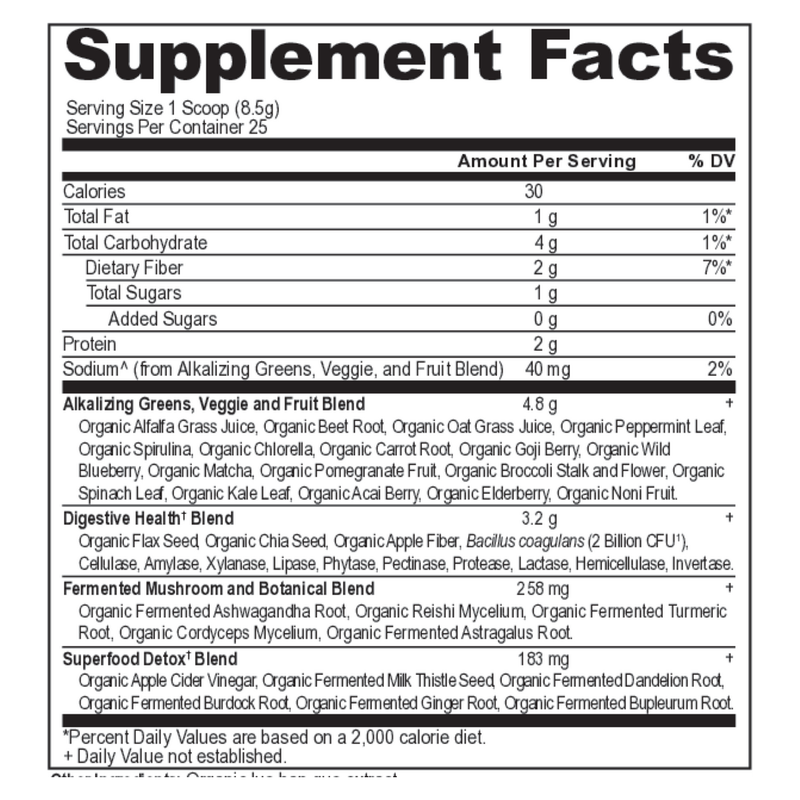 Organic SuperGreens Alkalize & Detox (213 g)