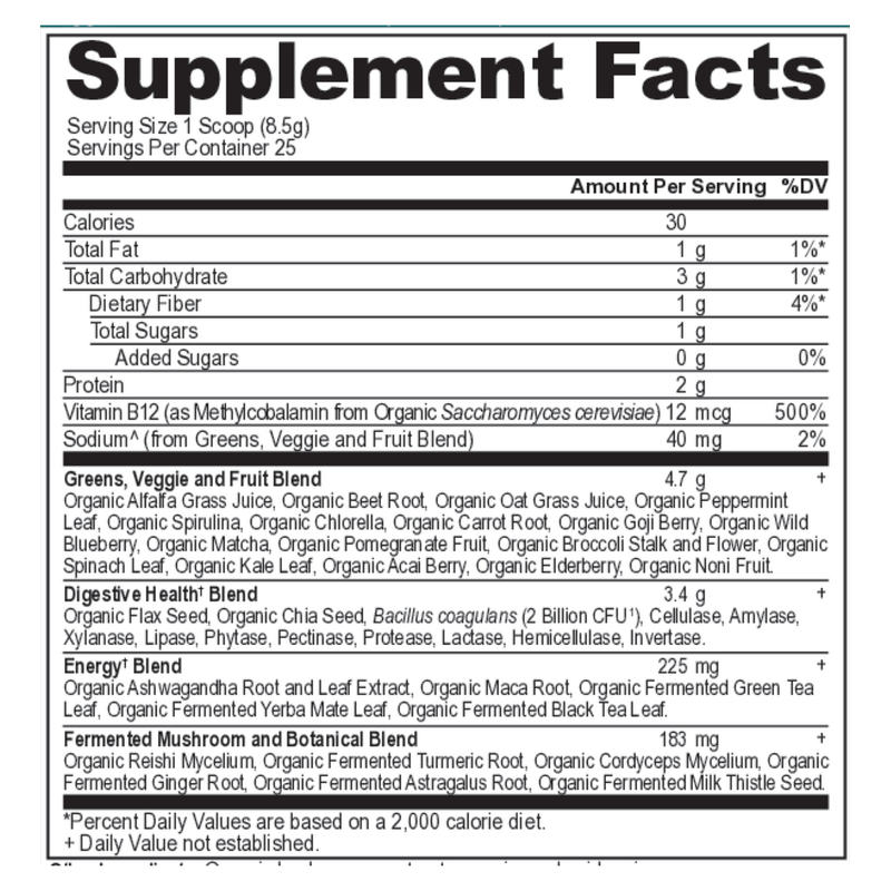 Organic SuperGreens Energizer - Powder (213 g)
