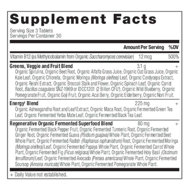 Organic SuperGreens Energizer - Tablet (90 Tablets)