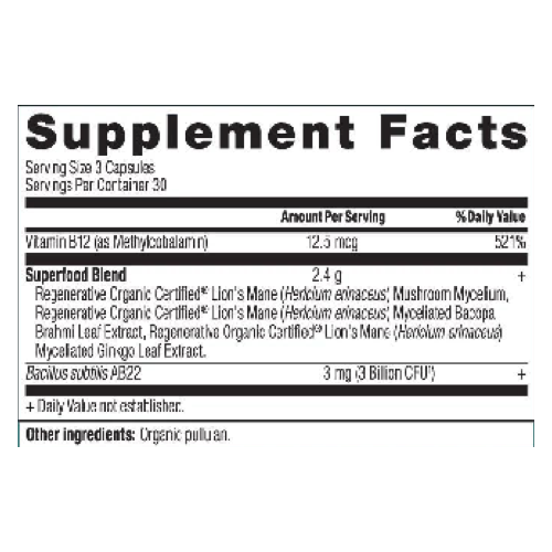 Regenerative Organic Certified Focused Brain (90 Capsules)