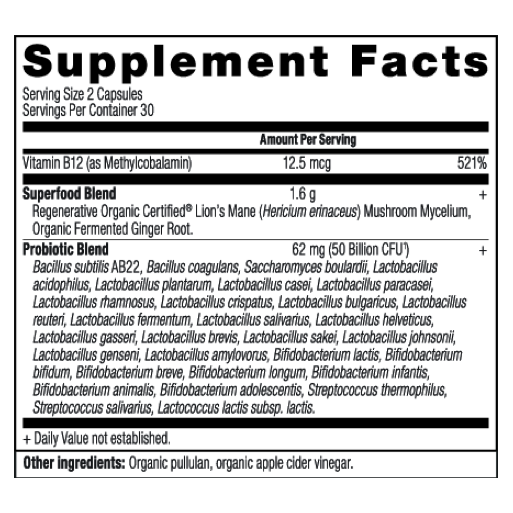Regenerative Organic Certified Extra Strength Probiotics 50B (60 Capsules)