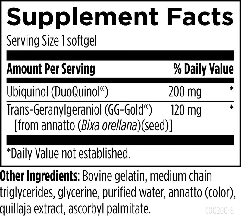 CoQnol 200 (60 Softgels) Supplement Facts