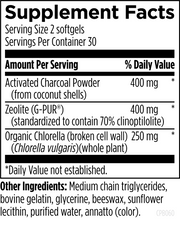 Charcoal Plus Binder (60 Softgels) Supplement Facts