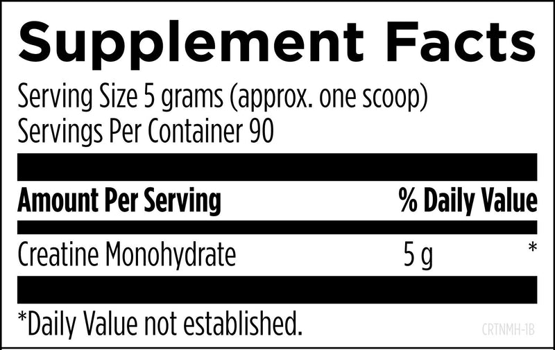 Creatine Monohydrate Powder (450g) Supplement Facts