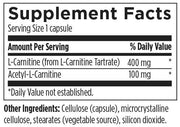 Carnitine Synergy (120 Capsules) Supplement Facts