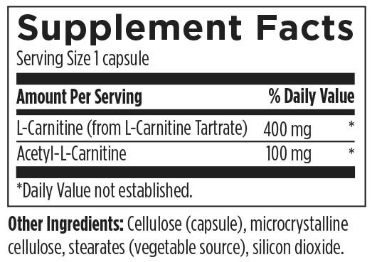 Carnitine Synergy (120 Capsules) Supplement Facts