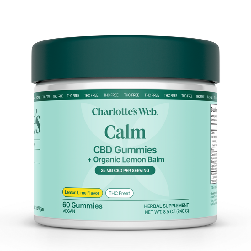 Calm THC-Free CBD Gummies (Lemon Lime) (25 mg) (60 Gummies)