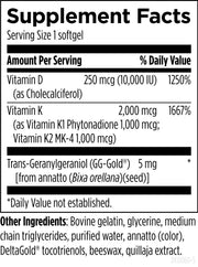 Vitamin D-Evail 10K (60 Softgels) Supplement Facts