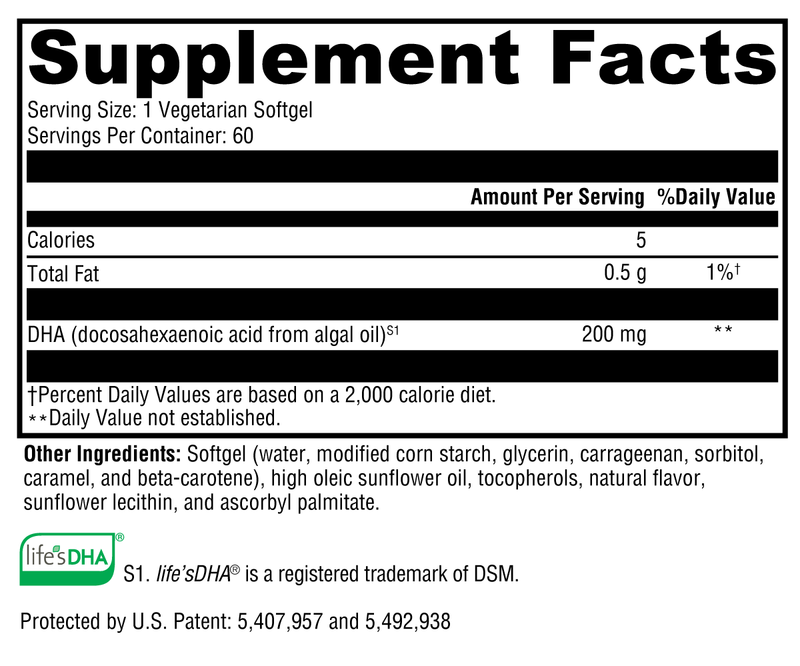 DHA from Algae (60 Softgels)