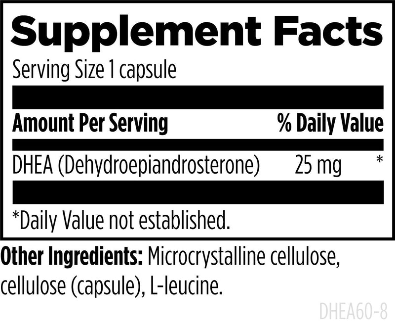 DHEA 25 mg (60 Capsules) Supplement Facts