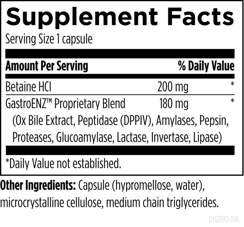 Digestzymes (90 Capsules) Supplement Facts