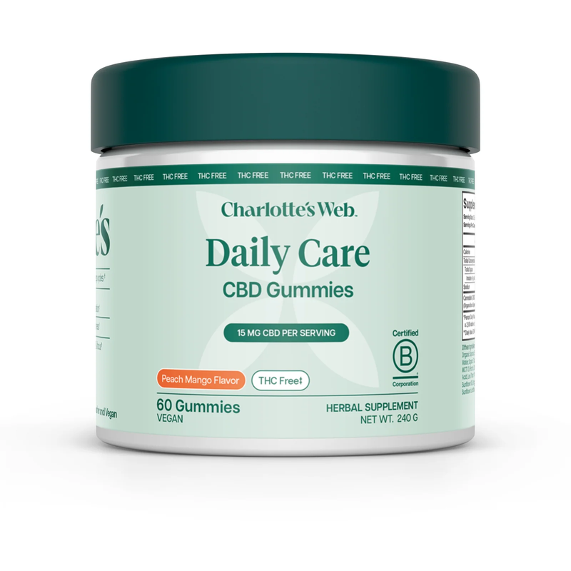 Hemp Extract-Infused Gummies (THC-Free) (Peach Mango Flavor) (60 Gummies)