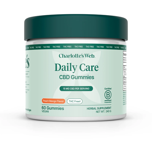 Hemp Extract-Infused Gummies (THC-Free) (Peach Mango Flavor) (60 Gummies)