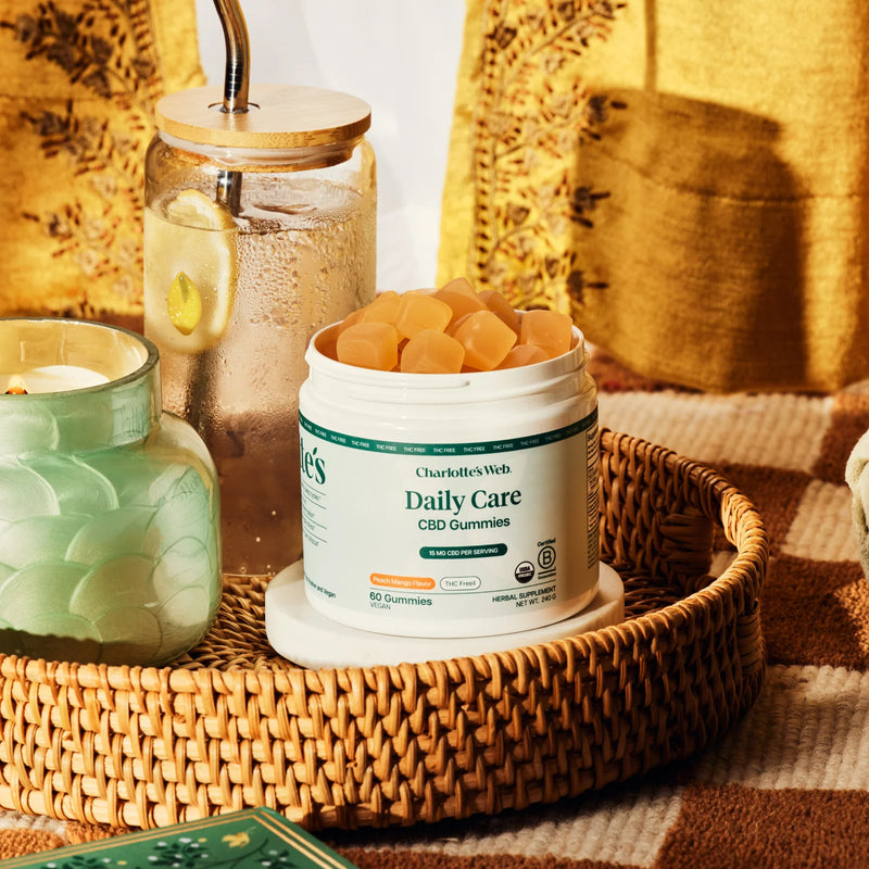 Hemp Extract-Infused Gummies (THC-Free) (Peach Mango Flavor) (60 Gummies)