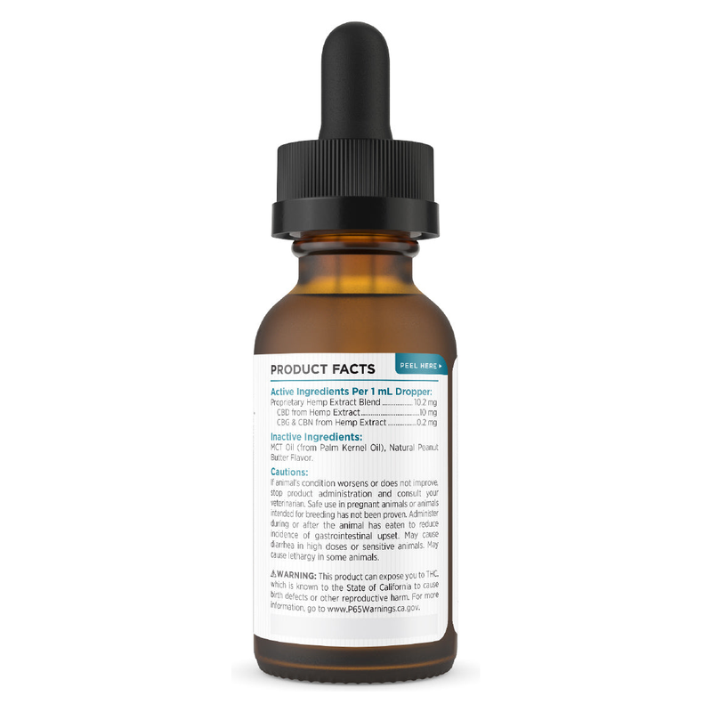 Canine CBD Oil (Peanut Butter) (30 mL) - Supplement Facts (300 mg)