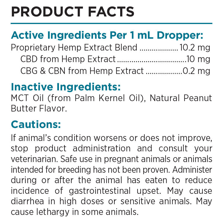 Canine CBD Oil (Peanut Butter) (30 mL) - Label (300 mg)
