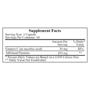 Placenta (Lypholized 250mg) (60 Capsules)