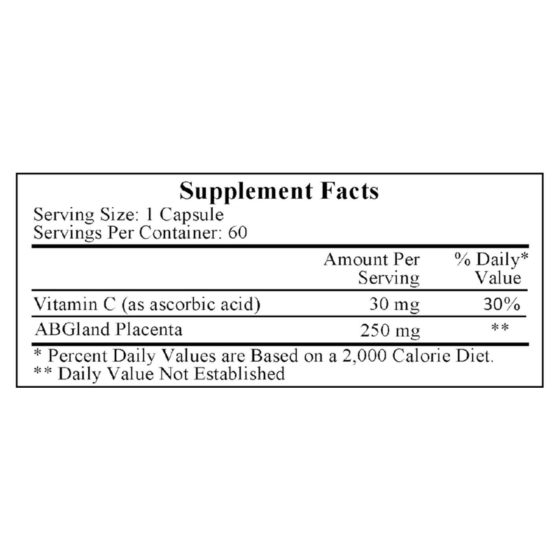 Placenta (Lypholized 250mg) (60 Capsules)