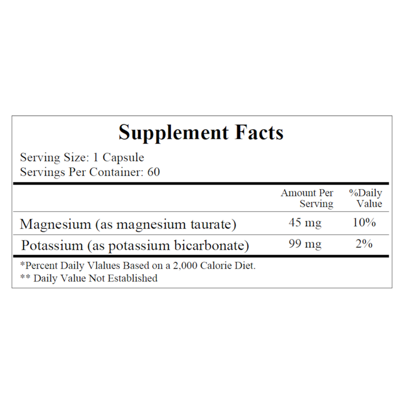Potassium-Magnesium Taurate (Mg 45 mg/K 99 mg) (60 Capsules)