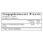 All Thiamine (fat soluble B1 - TTFD, 50mg capsule)