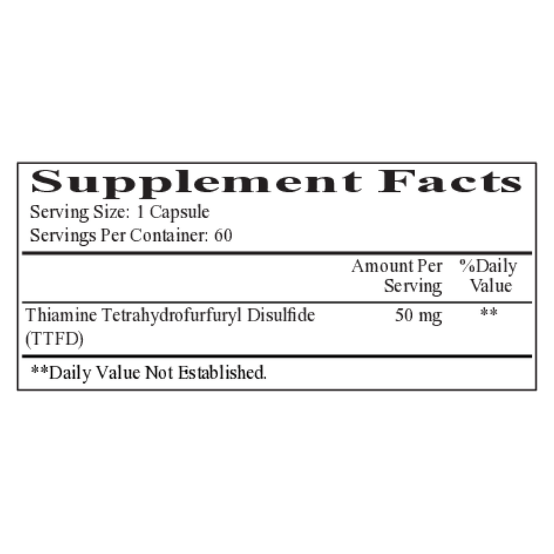 All Thiamine (fat soluble B1 - TTFD, 50mg capsule)