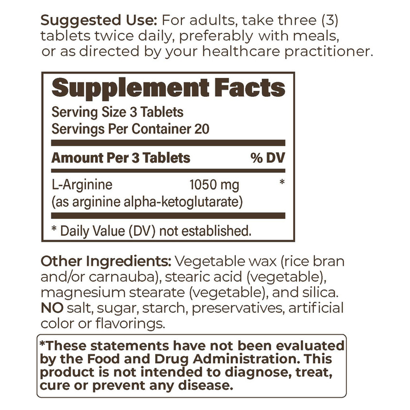 L-Arginine SR 350mg (60 Tablets)